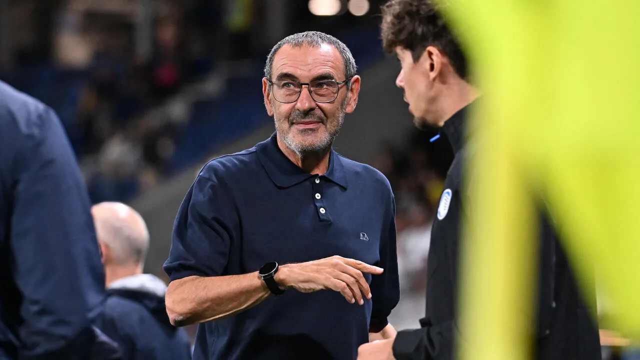 Maurizio Sarri durante la conferenza post partita