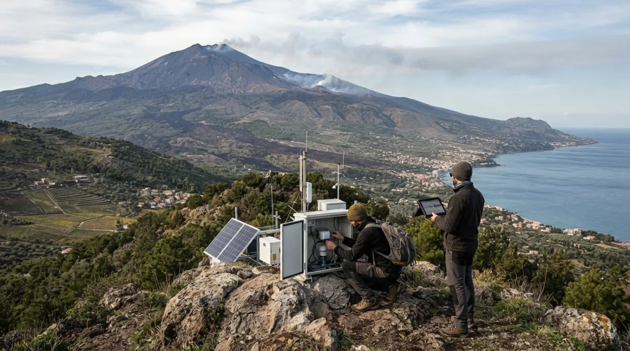 Immagine illustrativa AI: Terremoto nel catanese, scossa di magnitudo 3.8 sull'Etna: sei eventi in quattro giorni nel Tirreno meridionale