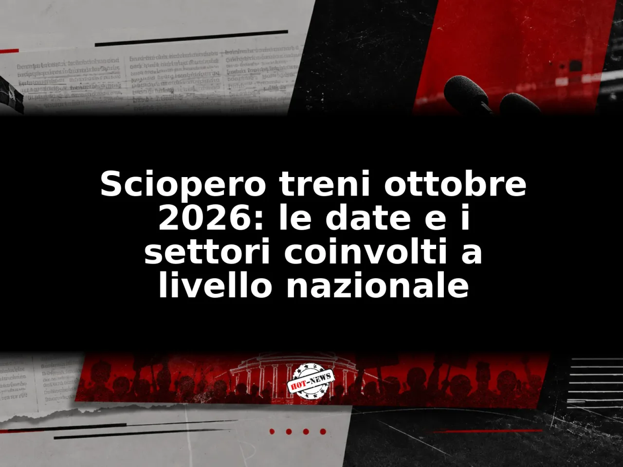 Sciopero treni ottobre 2026: le date e i settori coinvolti a livello nazionale