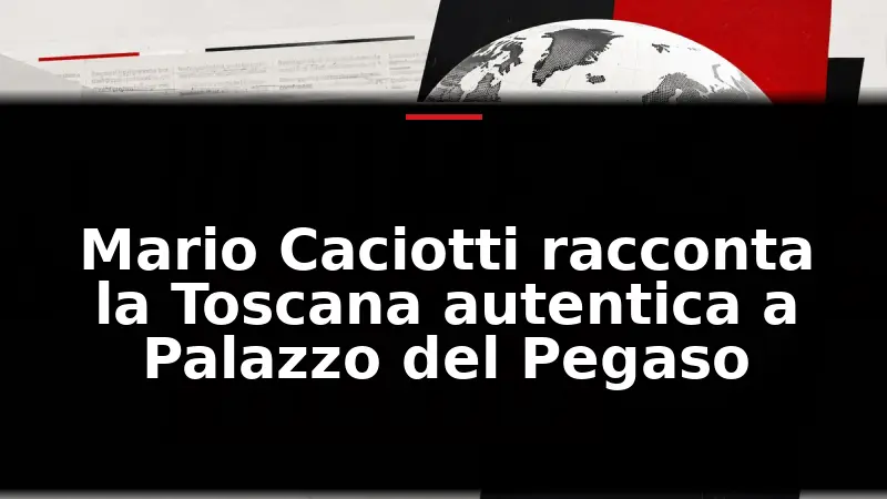 Mario Caciotti racconta la Toscana autentica a Palazzo del Pegaso